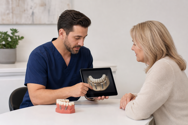 Full-Arch Dental Implant Care: Candidacy, Recovery, and Daily Maintenance